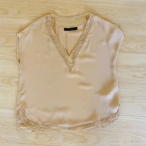 Zara short sleeve blouse in nude color in XS size
